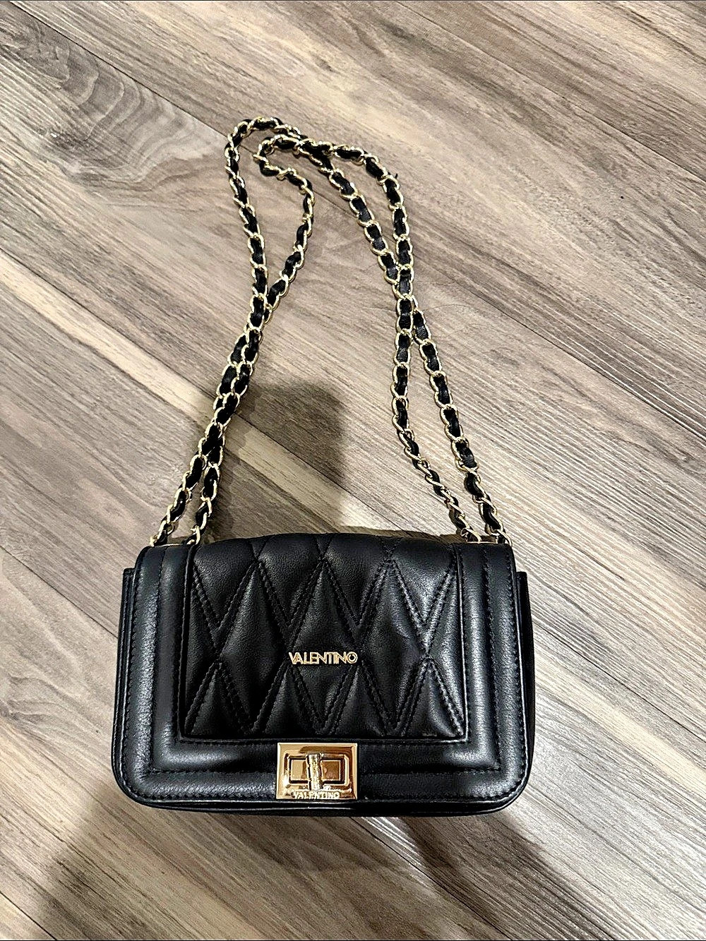Valentino Quilted Shoulder Bag in Black